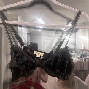 POL Black Velvet Bralette NWOT